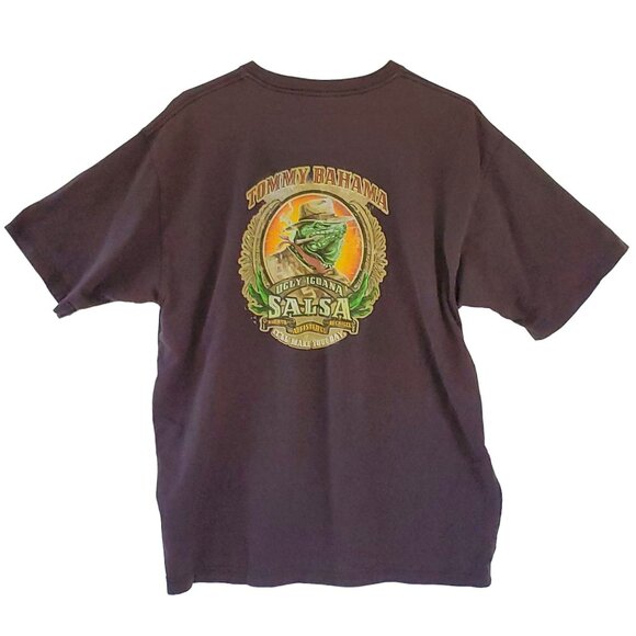 Tommy Bahama Graphic Tee Shirt Medium Ugly Iguana Salsa Brown Short Sleeve - Picture 2 of 7